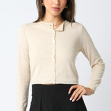 Mickie Lightweight Button Up Cardigan - Natural