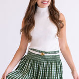 Mari High Neck Sleeveless Knit Top - Ecru