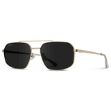 Stevie Geometric Aviator Sunglasses - Gold / Black Lens