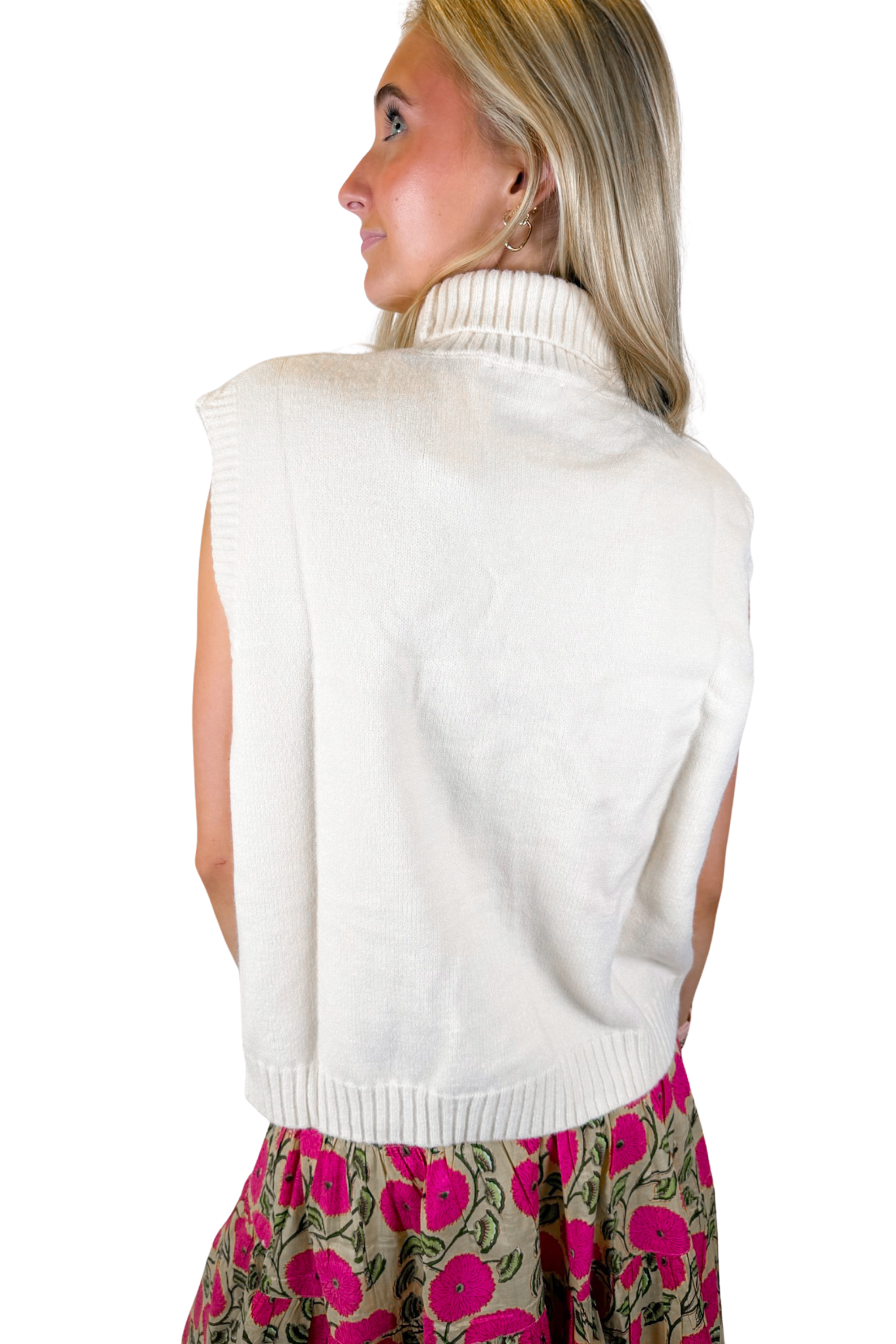 Colbie Mockneck Sweater Vest - Oatmeal