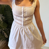 Luke Lace Mini Dress - White