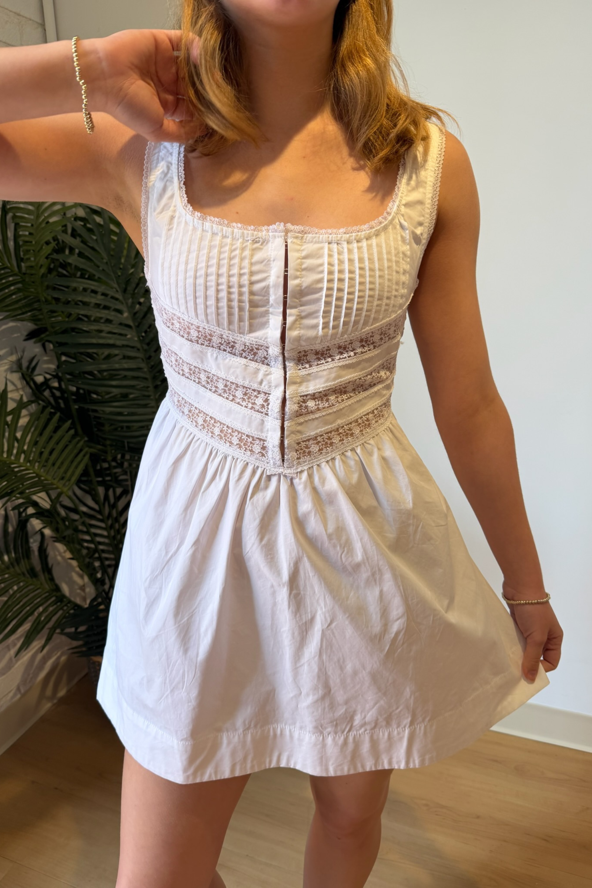 Luke Lace Mini Dress - White