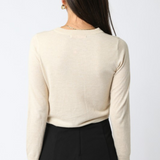 Mickie Lightweight Button Up Cardigan - Natural
