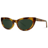 Nadia Cat Eye Sunglasses - Savana Tortoise / Smoke Green Lens