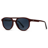 Hudson Unisex Aviator Polarized Sunglasses - Red Garnet Frame / Dark Lens