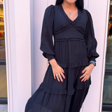 Lulu Long Sleeve Maxi Dress - Black