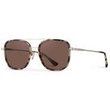 Gia Square Frame Sunglasses - Beige Tortoise / Brown Lens