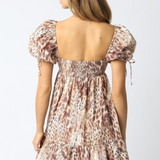 Anna Leopard Babydoll Dress - Leopard