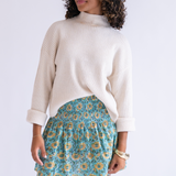 Maya Ribbed High Neck Sweater - Cream