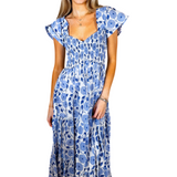 Abby Sweetheart Tiered Maxi Dress - Soft Blue Mum