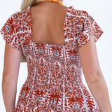 Lil Smocked Maxi Dress - Blossom Orange