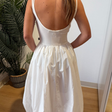Theodore Mixed Media Maxi Dress - Blanc