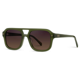 Sydney Aviator Sunglasses - Milky Olive Green/Sunset Gradient Lens