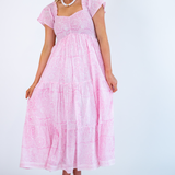 Abby Sweetheart Maxi Dress -Flower Explosion Pink