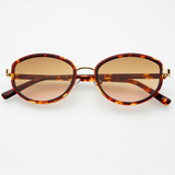Jordan Oval Sunglasses - Amber Tortoise / Brown
