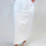 Madlyn High Rise Maxi Skirt - White