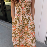 Vera Maxi Dress - Peach Multi