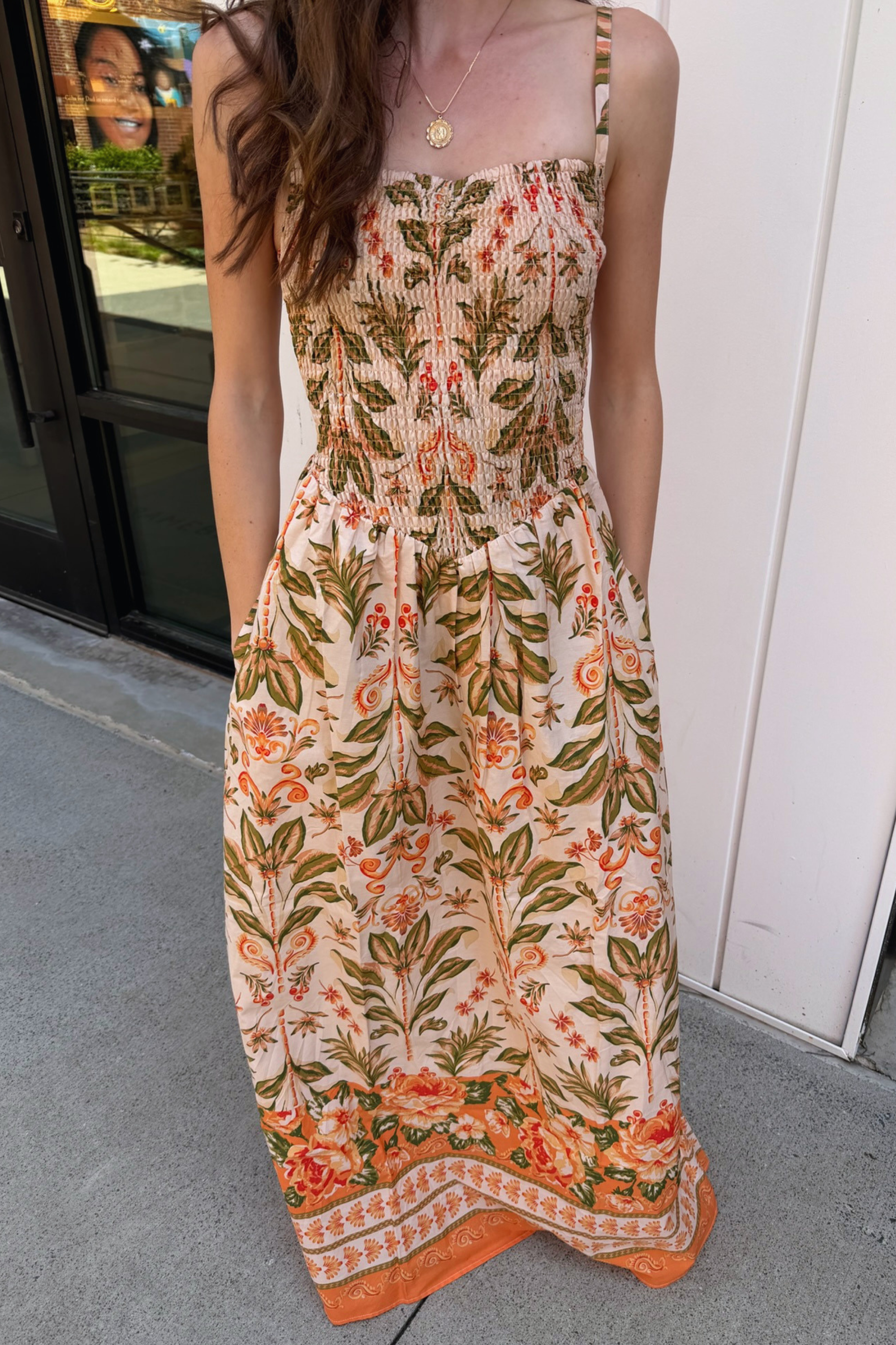 Vera Maxi Dress - Peach Multi