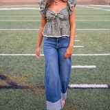 Charlotte Cuffed Wide Leg Jean - Medium Denim