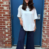 Brooke Ponte Knit Big Shirt - White