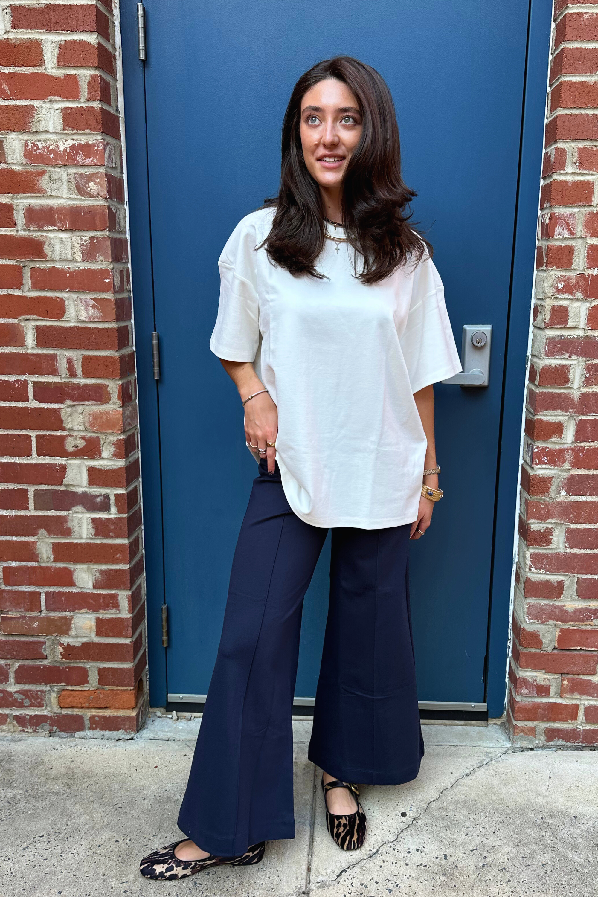 Brooke Ponte Knit Big Shirt - White