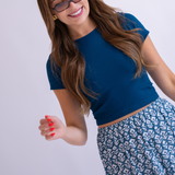 Jersey Crop Tee - Blue Opal