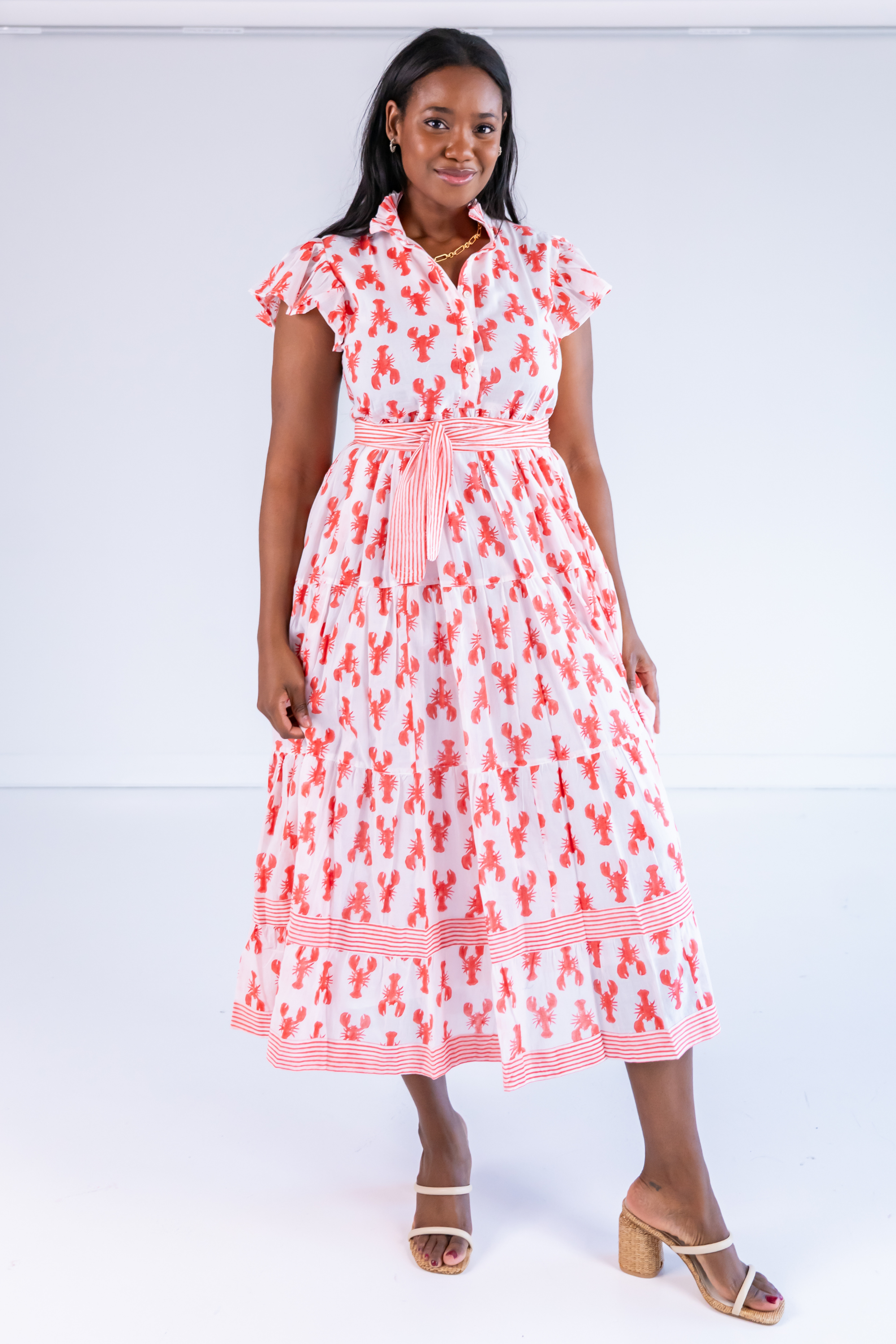 louise maxi dress Louise Maxi Dress Short Sleeves With Lace Natural S/M