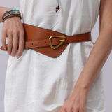 Asymmetrical Buckle Belt - Camel