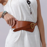 Asymmetrical Buckle Belt - Camel