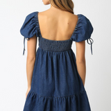 Hanna Denim Babydoll Mini Dress - Denim