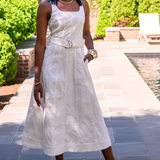 Liliana Denim Midi Dress - White