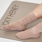 Scrunchie Grip Sock - Cocoa