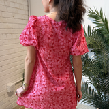 Lovers Floral Mini Dress - Pink/Red