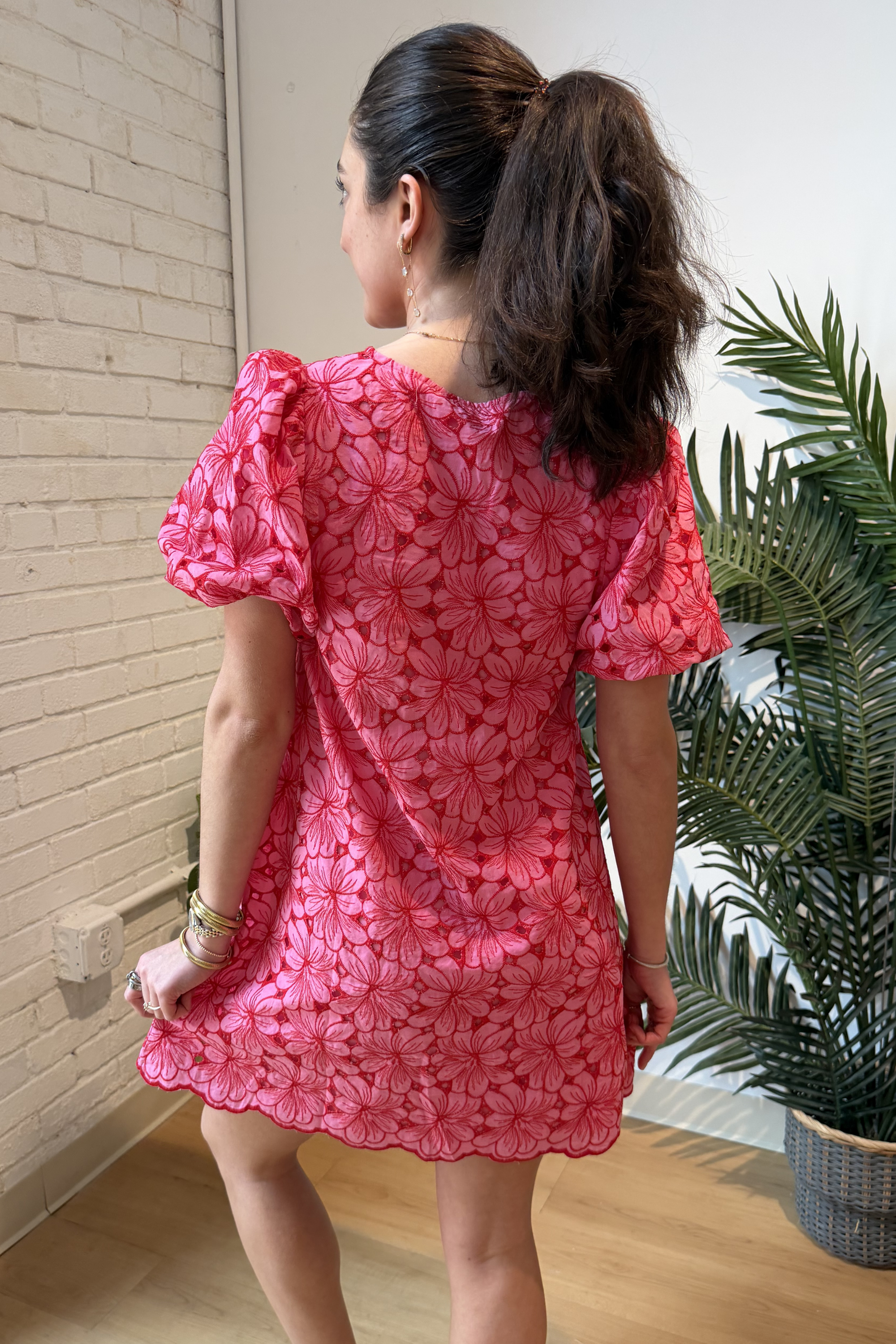 Lovers Floral Mini Dress - Pink/Red