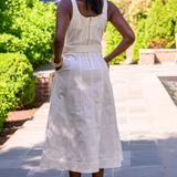 Liliana Denim Midi Dress - White