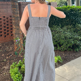 Cori Corset Gingham Maxi Dress - Black