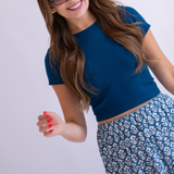 Jane Elastic Waist Maxi Skirt - Wavy Dark Teal