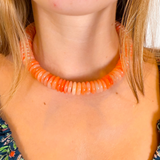 Dunlin Solid Bead Necklace - Coral
