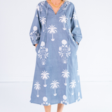 Sammy Caftan Midi - Sago Palm Chambray