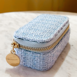 Mini Tweed Jewelry Box - Blue