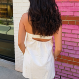Shell Strapless Mini Dress - Off White