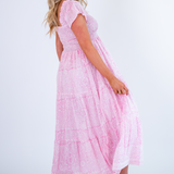 Abby Sweetheart Maxi Dress -Flower Explosion Pink