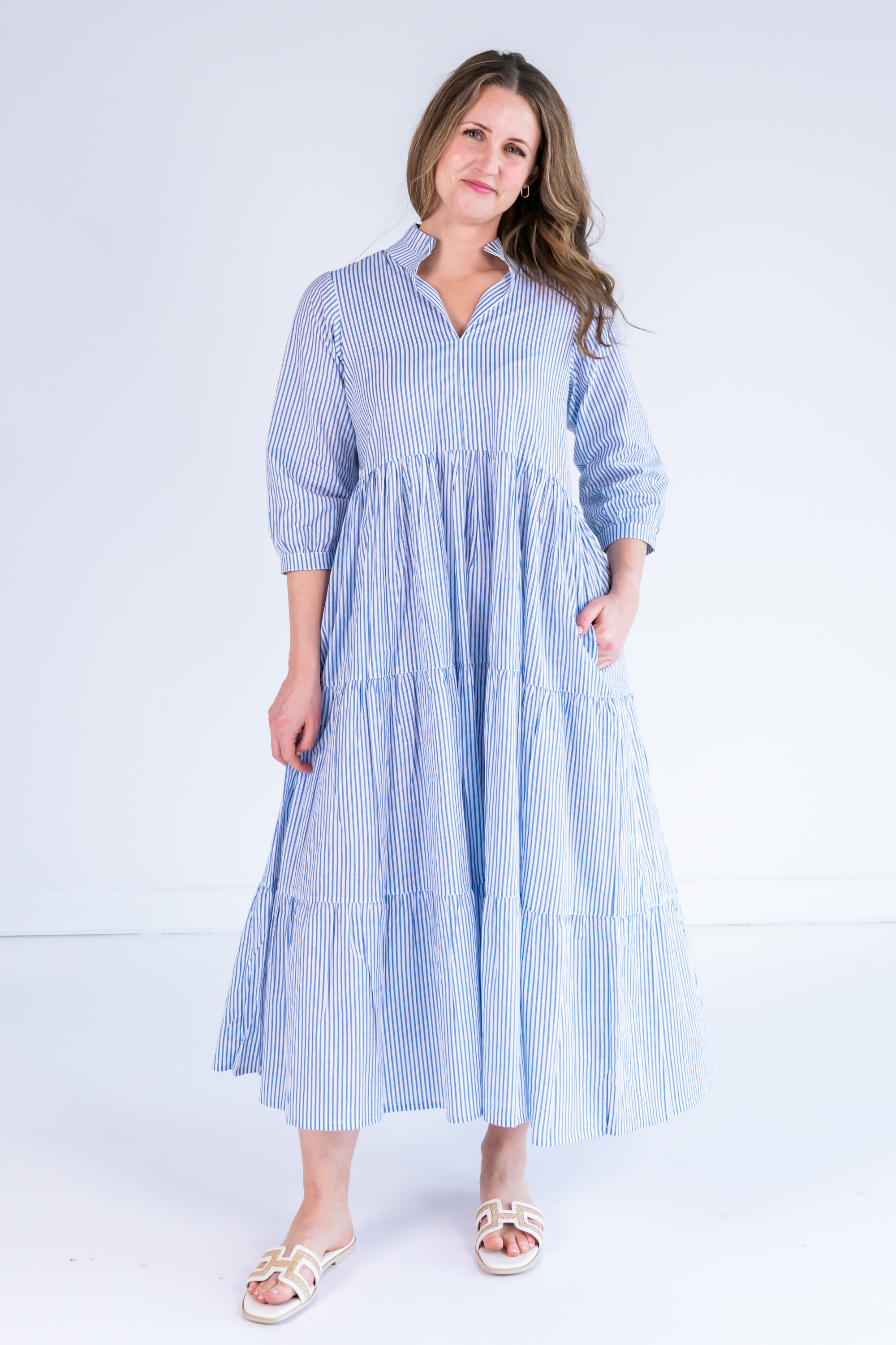mini maxi dress Esther 3/4 Sleeve Maxi Dress