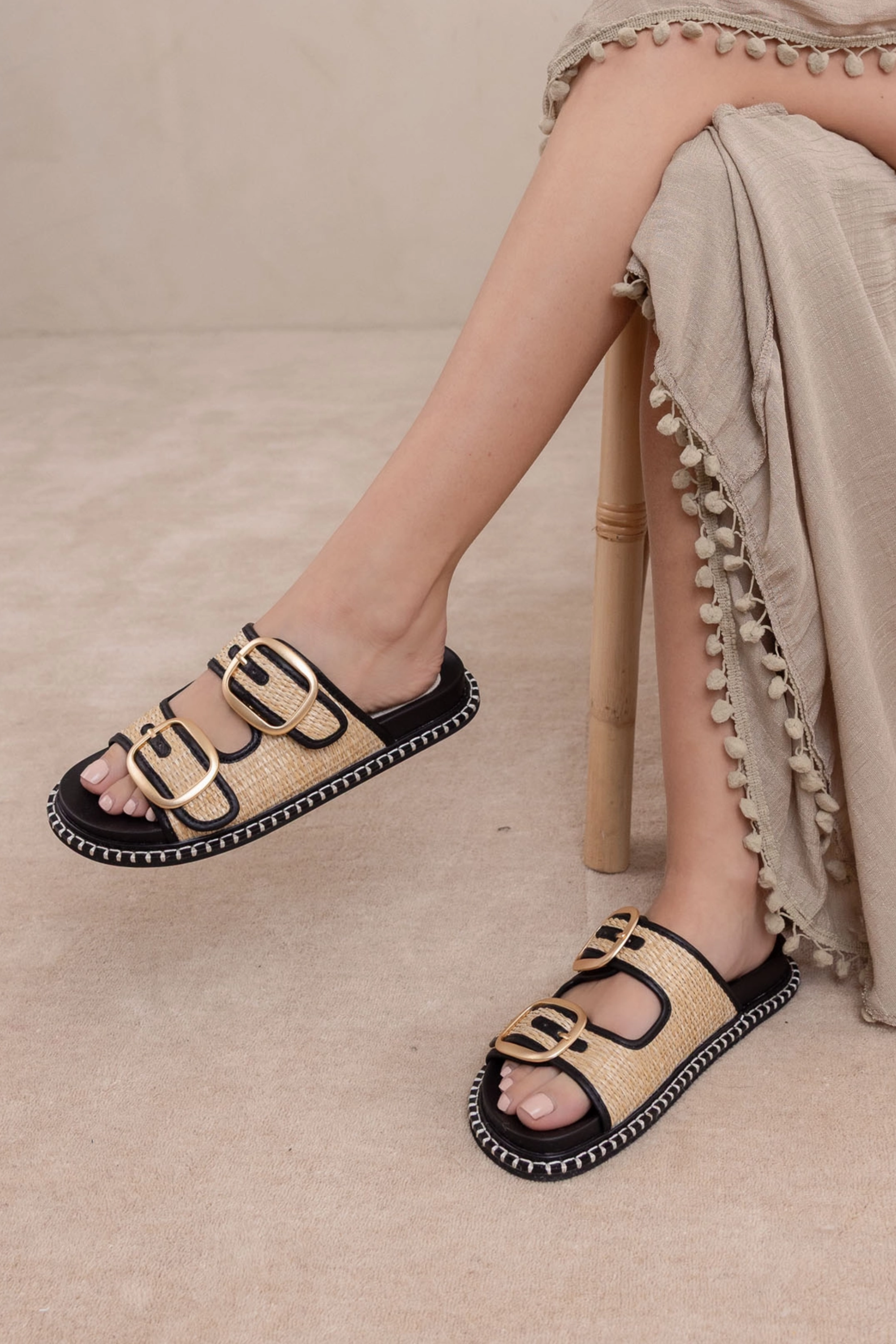 Daytona 2-Tone Sandal - Black