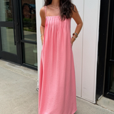 Emmie Pleated Maxi Dress - Blush