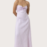 Melody Strapless Linen Maxi Dress - Lilac