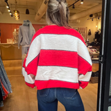 Lennon Oversized Rugby Sweater - Red