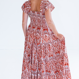 Lil Smocked Maxi Dress - Blossom Orange