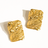 Bellezza Rectangular Wavy Bold Stud