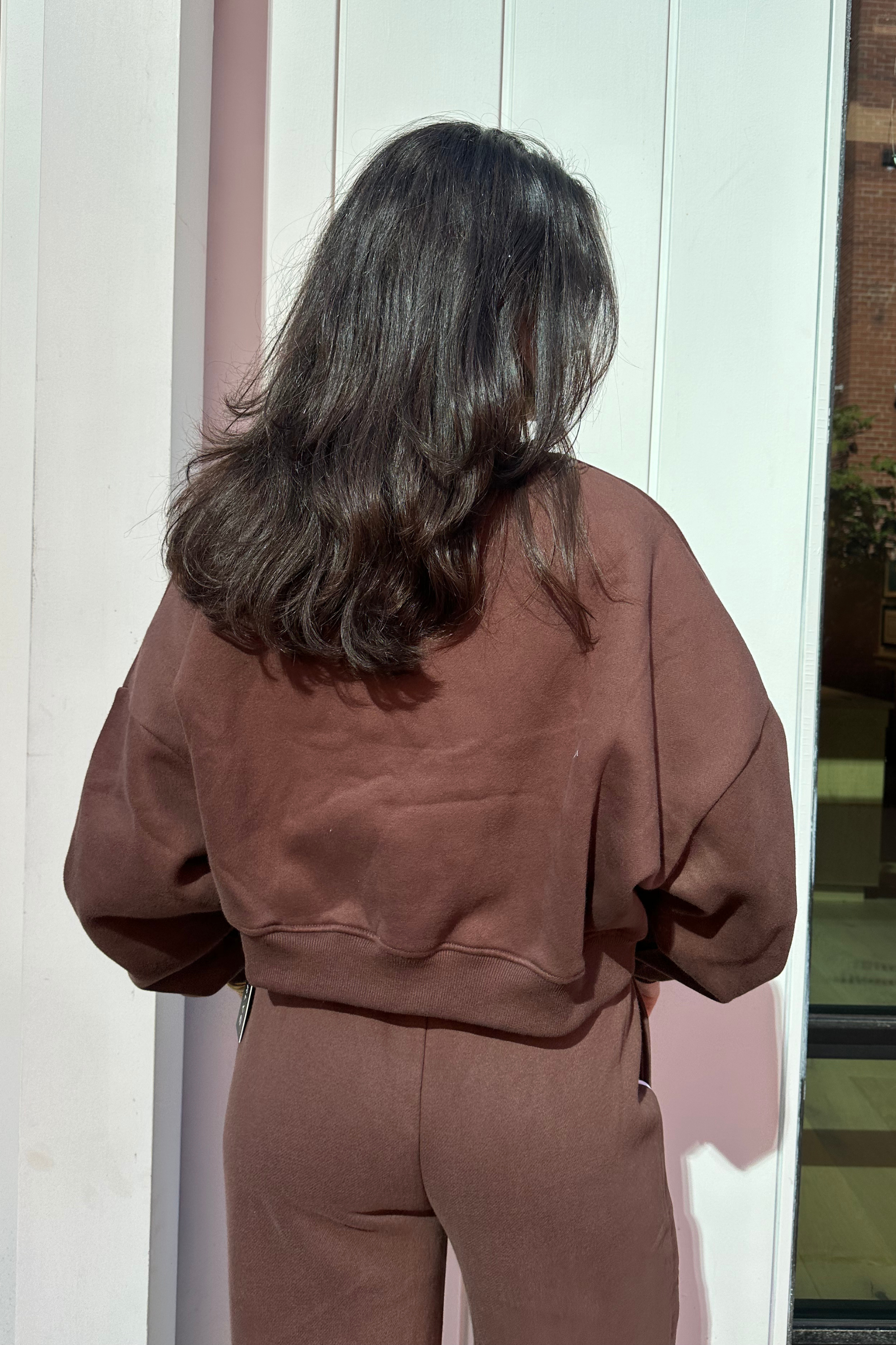 Teddi Fleece Crewneck Sweatshirt - Chocolate